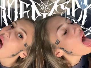 tattoed girl, sloppy blowjob, tattooed women, cum on face