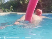 Preview 2 of Alternate Couple, gets horny in pool with massive loads on tits