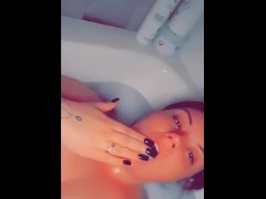 Touching my fat pussy in bath