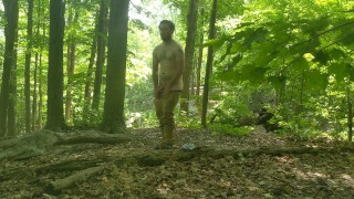 Quick Cum in the Forest Near the Path