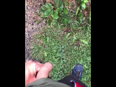 Stopped to take a Piss on this huge rock boulder on the side of this walking path in town