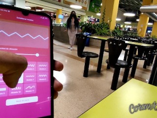 My Boyfriend Takes Control of my Vibrator and makes me Wet at the Mall