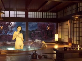 Bathroom Piss. Naked reading. Japanese bath. Julia V Earth.