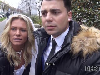 DEBT4k Big debt is the reason why the girl is fucked in the grooms presence