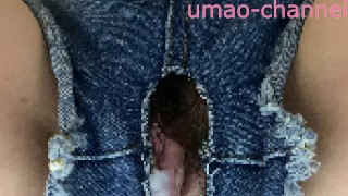 Horse Man's Stud Diary Creampie In Denim Shorts From The Back