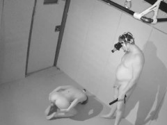 Bound kinky slut sucking on dick