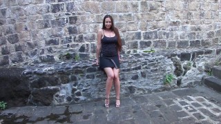 Hot slut wants to play in the old castle ruins