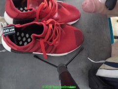 Teens big cumshot on his Adidas NMD