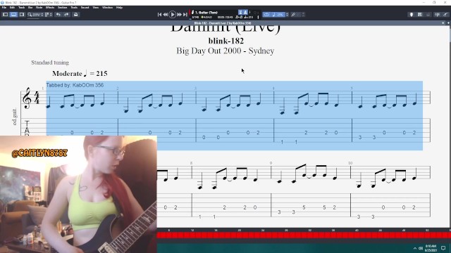 Тренировка игры на гитаре 8 - Damnit (Blink 182) (Электрический)