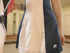 Video Tennis champion bribes the arbiter and gets fucked in the locker room - Sheila Moore