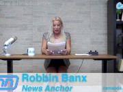 Preview 2 of Camsoda News Network MILF Reporter reads out news as she rides the sybian