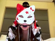 Preview 3 of Yukata girl wearing ball gag and nipple clamps fucked with doggy style and drooling