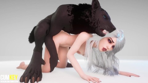 Curvy Bitch se reproduit avec Werewolf | Monstre à grosse bite | Porno 3D Vie Sauvage