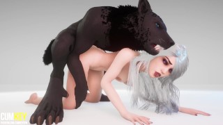 Curvy Bitch Marries Werewolf Big Cock Monster 3D Porn Wild Life