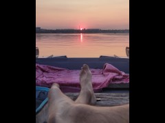 In wonderful weather, a magical sunset