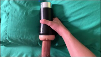Male POV & Moaning ASMR: Fucking a VIBRATING Pocket Pussy. i Pull out & CUM EVERYWHERE!! (huge load)