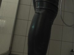 Get in zipperless Neckentry Catsuit under shower - Screenshot 11 of 16 - Neck Entry Catsuit