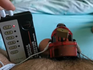 electric shock, solo male, electro stimulation, amateur