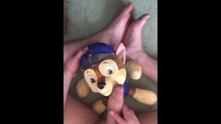 Cumming on Paw Patrol Chase plush