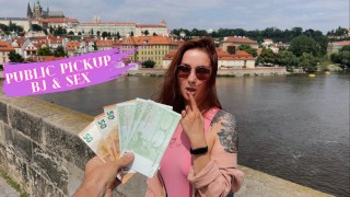 チェコの公共ピックアップ赤毛ロシアの観光客と公共のBj＆セックスLeokleo