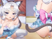Preview 3 of A girl dressed as a kitty rides my dick until I cum inside her / Hentai Uncensored