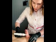 Preview 5 of The client couldn't take it anymore and CUM vigorously during the procedure. With English subtitles