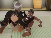 Preview 5 of 2B does a footjob on 9s penis