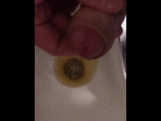 At Work Risky Public Masturbation, Cumshot_Into the Urinal After Taking a Long Piss, StartledMidway