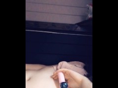 stoney TS girl begins to touch herself