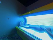 Preview 5 of Arabic Slut has Orgasm in Public Tanning Bed