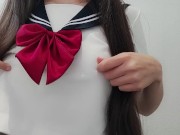 Preview 1 of Loud moans with nipple massage (Sweet Japanese Teen)