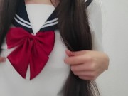 Preview 2 of Loud moans with nipple massage (Sweet Japanese Teen)
