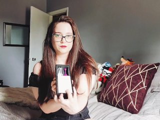 glasses, toy review, solo female, sex toy testing