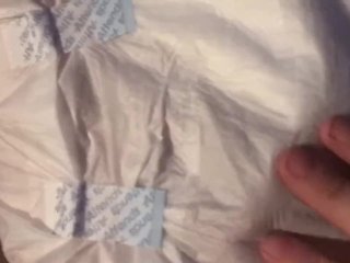 Femboy Messes Diaper Then Cums