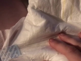 Femboy Messes Diaper then Cums
