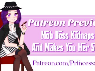 [PATREON PREVIEW]モブボスはあなたを連れて行き、あなたを彼女のSlaveにします:パート1ボスに会う(ロールプレイ)