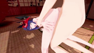 Kujou Sara Genshin Impact 3D Hentai Part 8 9