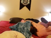 Preview 3 of BBW Warm under the covers gets heated up by expert clit licking, socks come off!