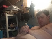 Preview 2 of Fat ass jerks dick before bed and cums in own mouth