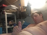 Preview 6 of Fat ass jerks dick before bed and cums in own mouth