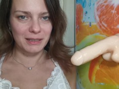 Video Hot milf slobbering blowjob, cum with ahegao face - LittleMaryLove