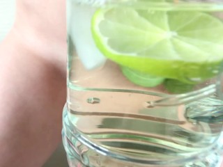 Pee Cocktail with Lime and Mint