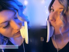SFW ASMR - DOUBLE EARGASM - Ear To Ear Tingles - PASTEL ROSIE Brain Melting Tingly Ear Licking