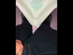 Video Freshly cleaned urinal at work gets the first piss of the day recorded in slow motion by me