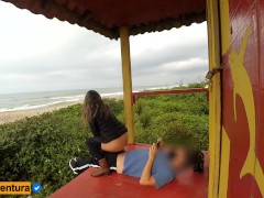 Like a baywatch - quickie sex on the public beach