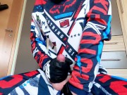 Preview 4 of Blond boy jerk off in Fox MX gear and cum on Fox boots