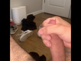 Milking my Italian Cock for its Massive Amounts of Precum before Collecting Final Load