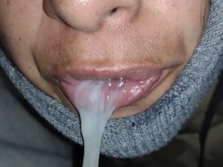 Playing with Cum in my Mouth