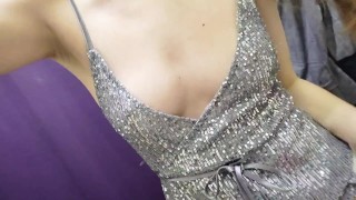 Cute Teen's Nice Tits Fitting Room Nude Public