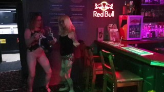 Tgirl Charlotte And Post Op Tgirl Lisa Swapping Knickers In The Public Bar